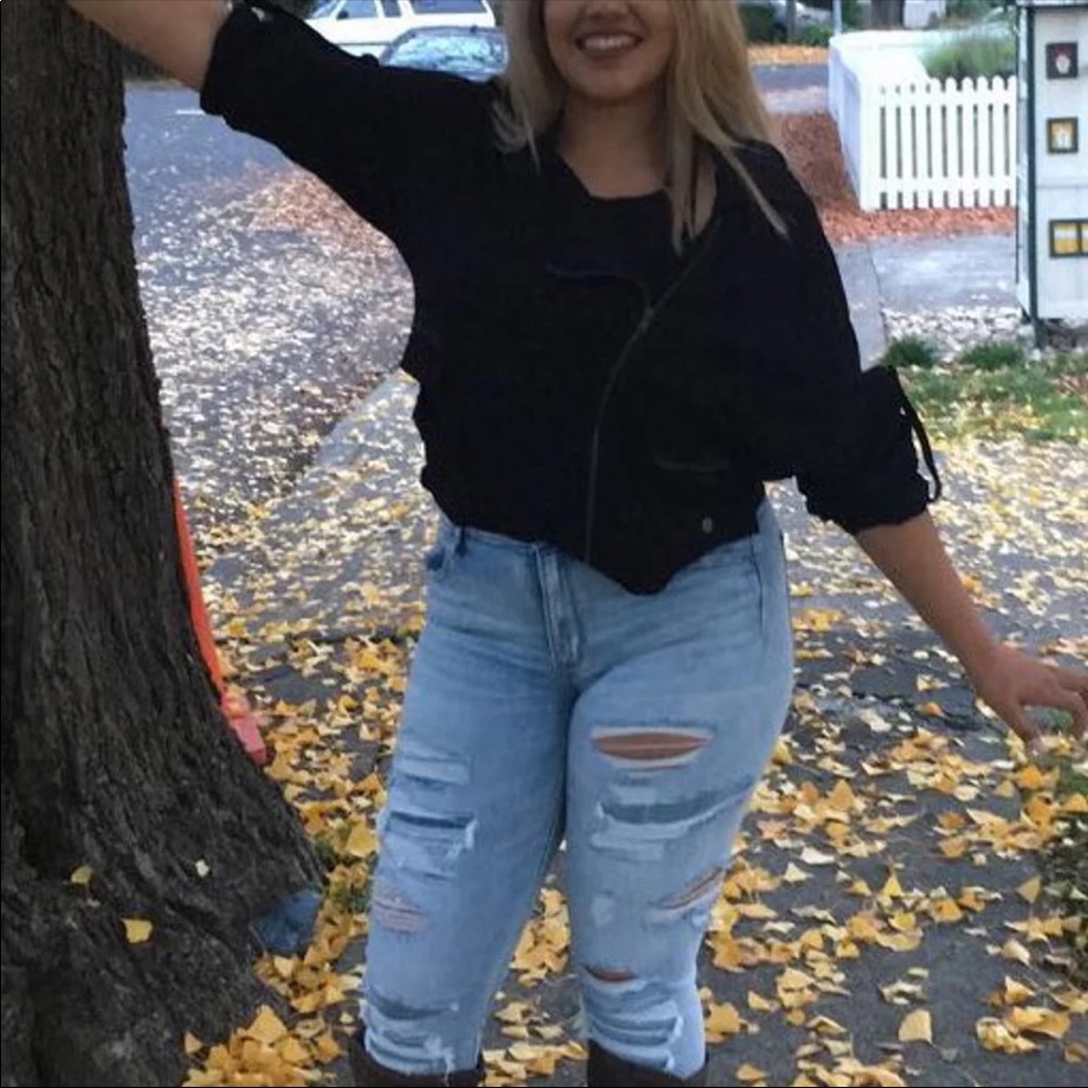 black sweater